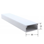 Canaleta PVC Blanca 30×15 2M C/Adhesivo