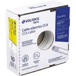Rollo de 100 m de cable THHW 10 AWG CCA Blanco, VOLTECK